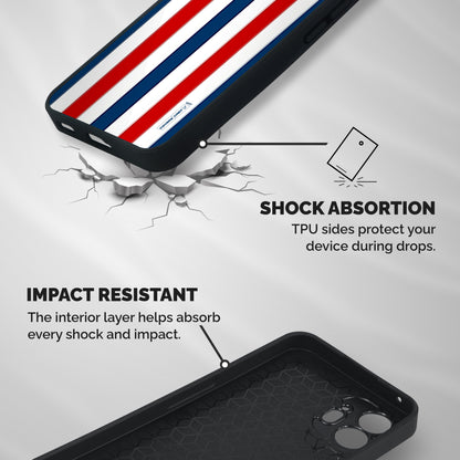 Tricolor Stripes Shockproof Hybrid Protection (Metal + TPU) Back Case Cover