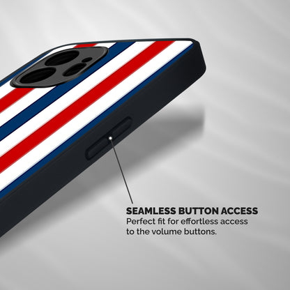 Tricolor Stripes Shockproof Hybrid Protection (Metal + TPU) Back Case Cover