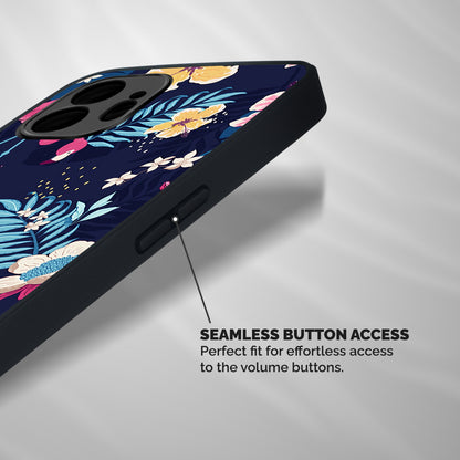 Tropical Flamingo Pattern Shockproof Hybrid Protection (Metal + TPU) Back Case Cover