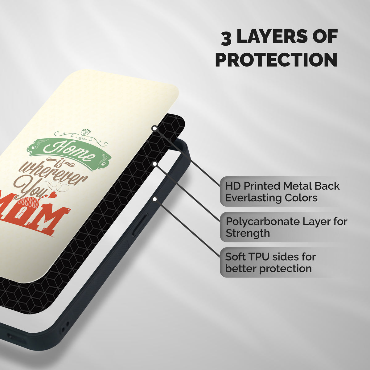 True Home Shockproof Hybrid Protection (Metal + TPU) Back Case Cover
