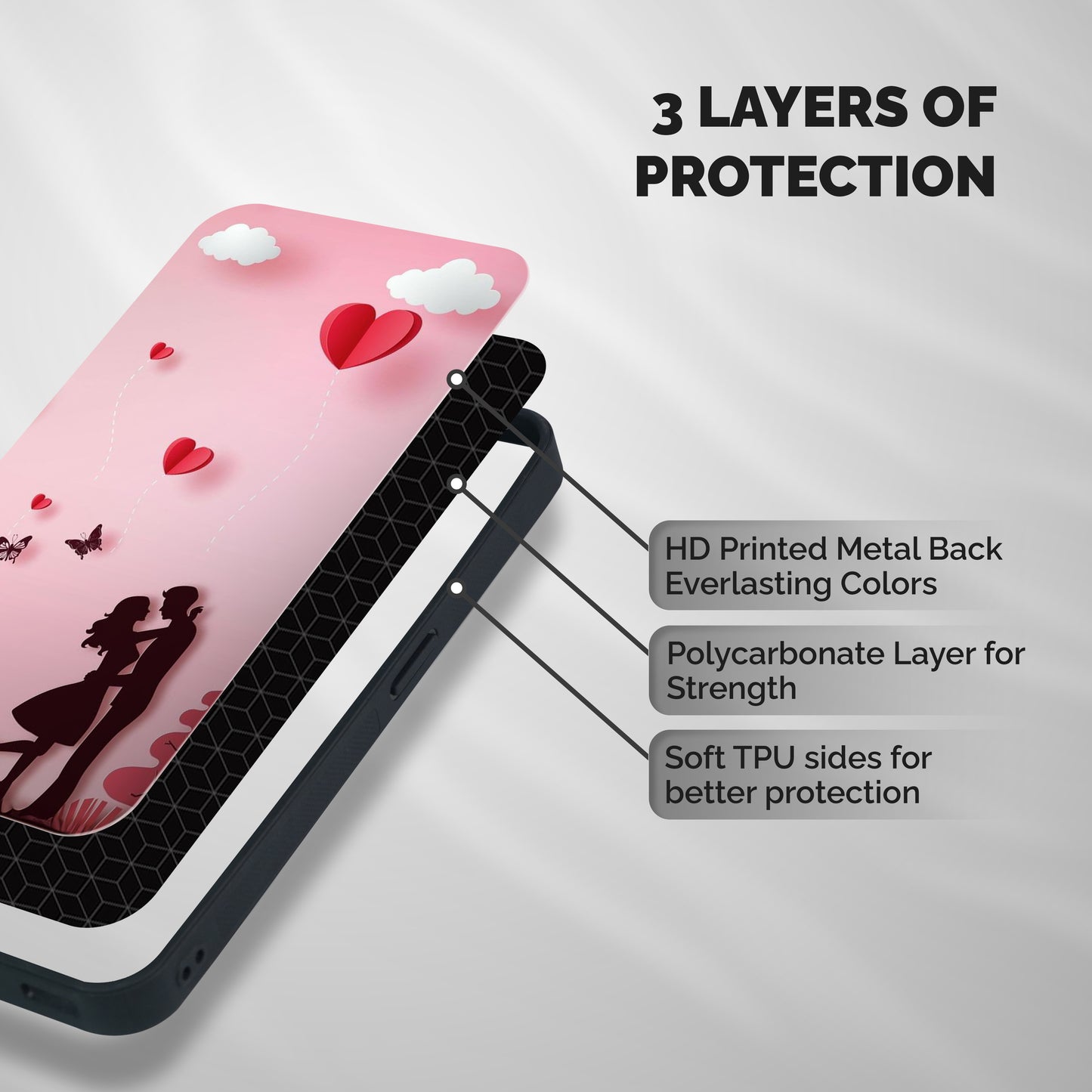 True Love Shockproof Hybrid Protection (Metal + TPU) Back Case Cover