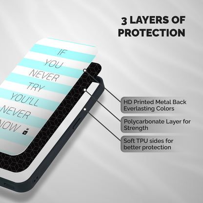 Try Know Shockproof Hybrid Protection (Metal + TPU) Back Case Cover