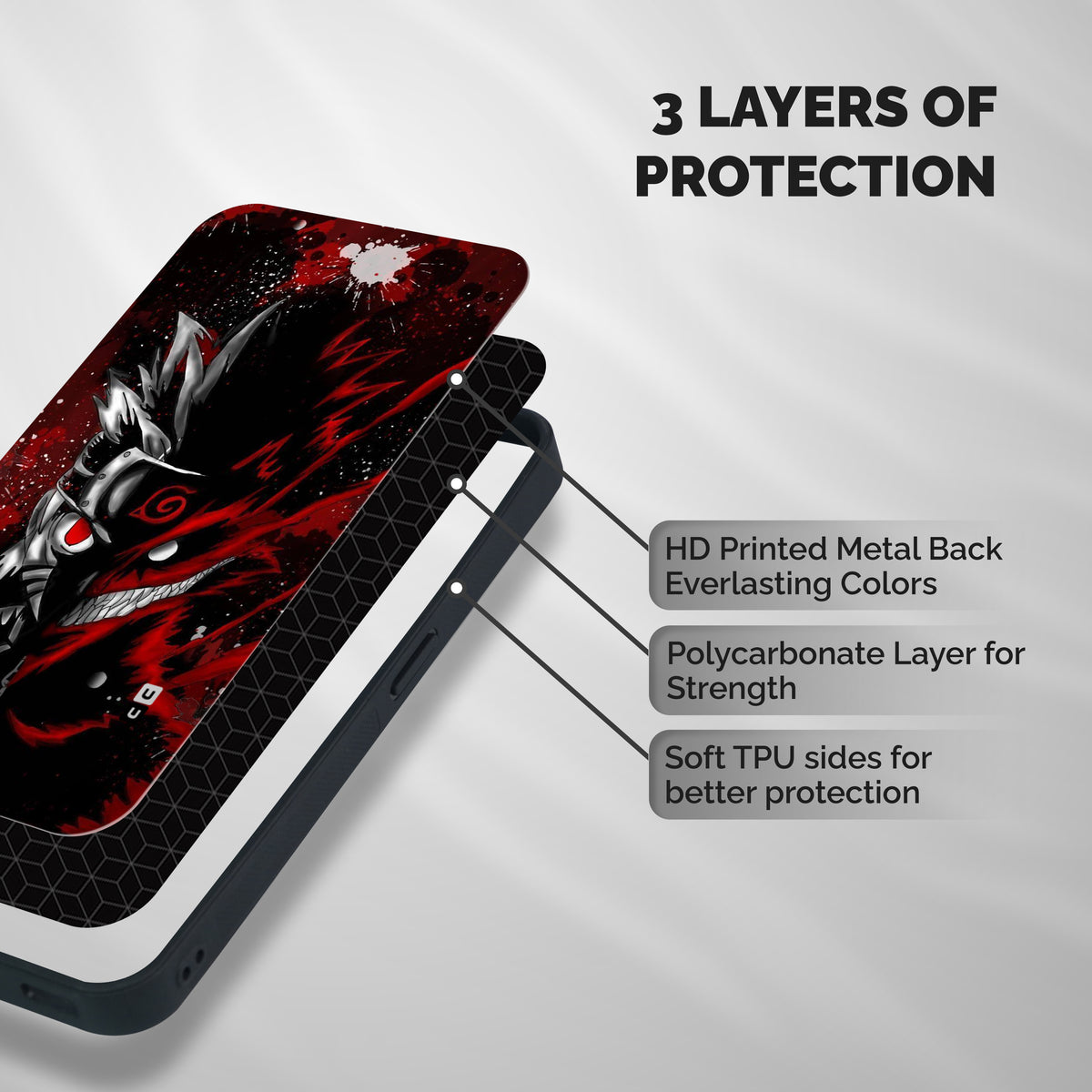 Two Face Naruto Shockproof Hybrid Protection (Metal + TPU) Back Case Cover