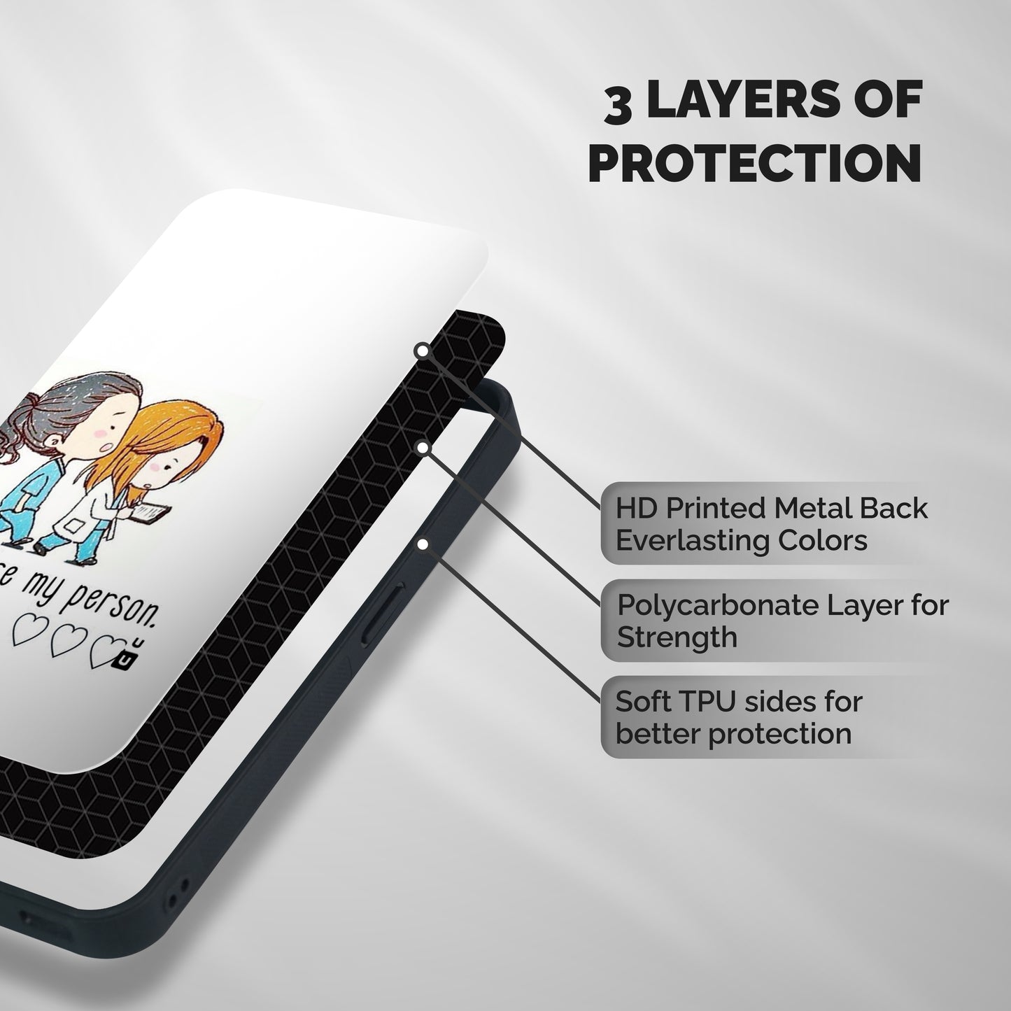 Two Friends In Coat Shockproof Hybrid Protection (Metal + TPU) Back Case Cover