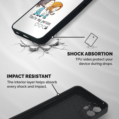 Two Friends In Coat Shockproof Hybrid Protection (Metal + TPU) Back Case Cover