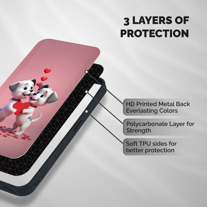 Two Puppies Together Shockproof Hybrid Protection (Metal + TPU) Back Case Cover