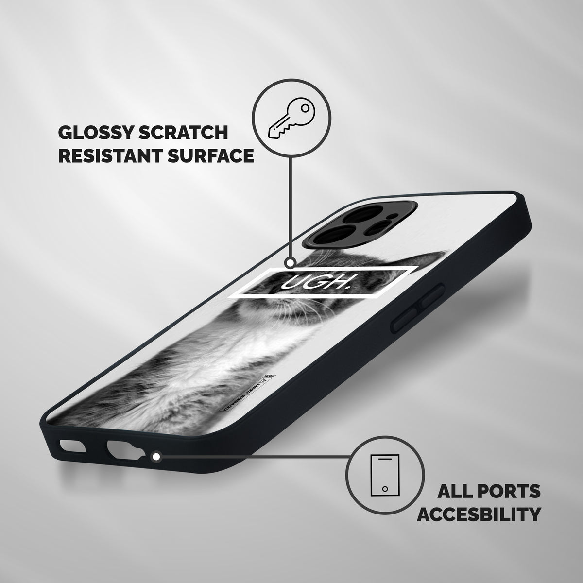 Ugh Kitty Shockproof Hybrid Protection (Metal + TPU) Back Case Cover