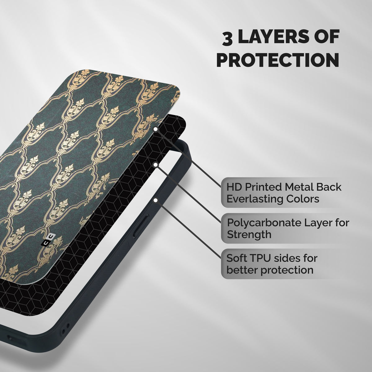 Ultra Beauty Pattern Shockproof Hybrid Protection (Metal + TPU) Back Case Cover