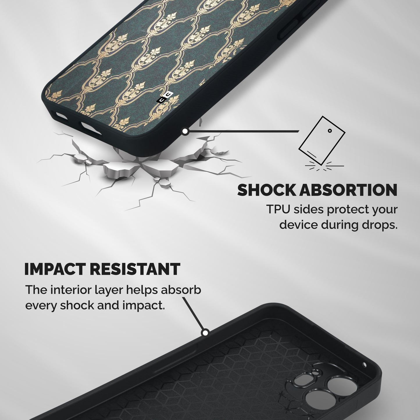 Ultra Beauty Pattern Shockproof Hybrid Protection (Metal + TPU) Back Case Cover
