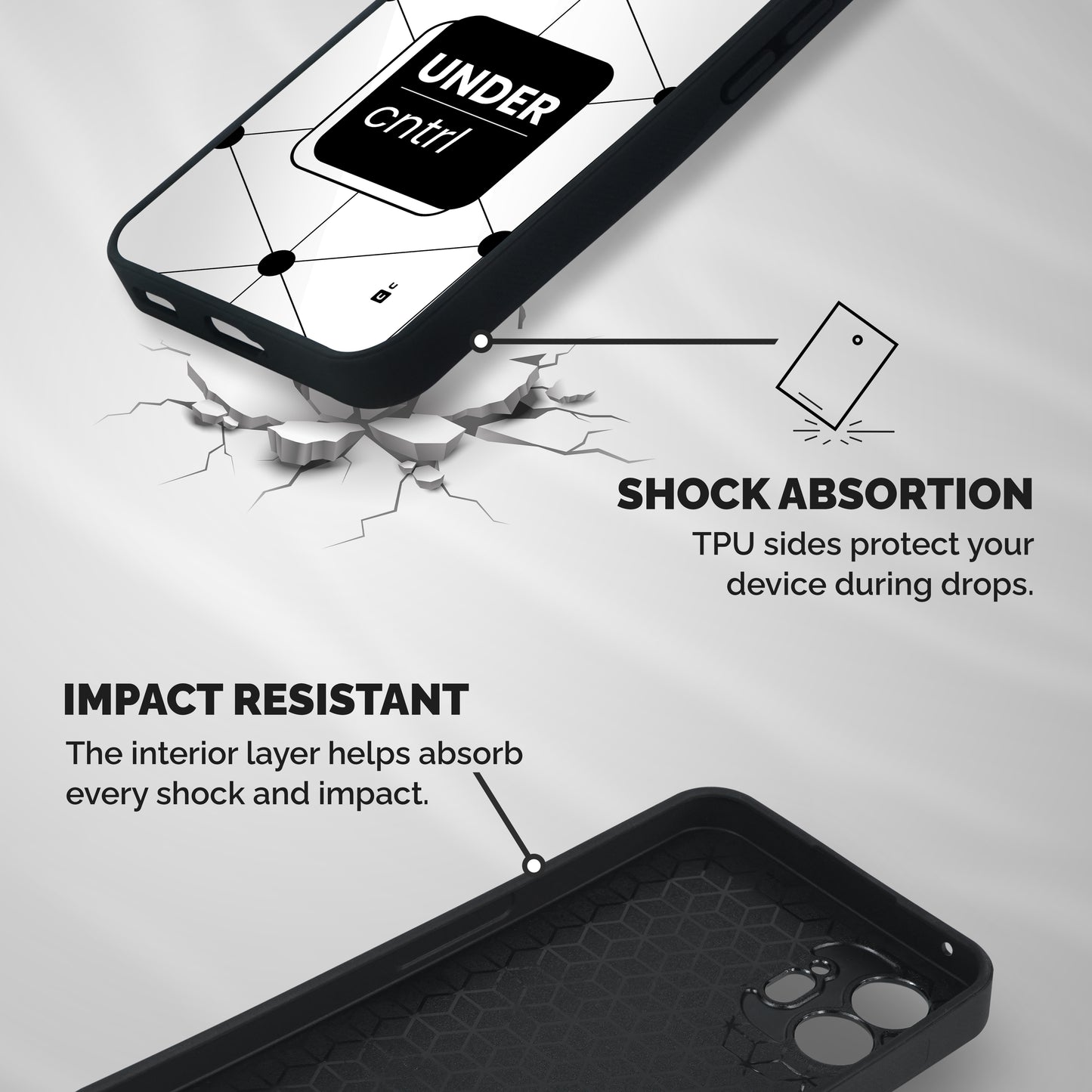 Under Control Shockproof Hybrid Protection (Metal + TPU) Back Case Cover