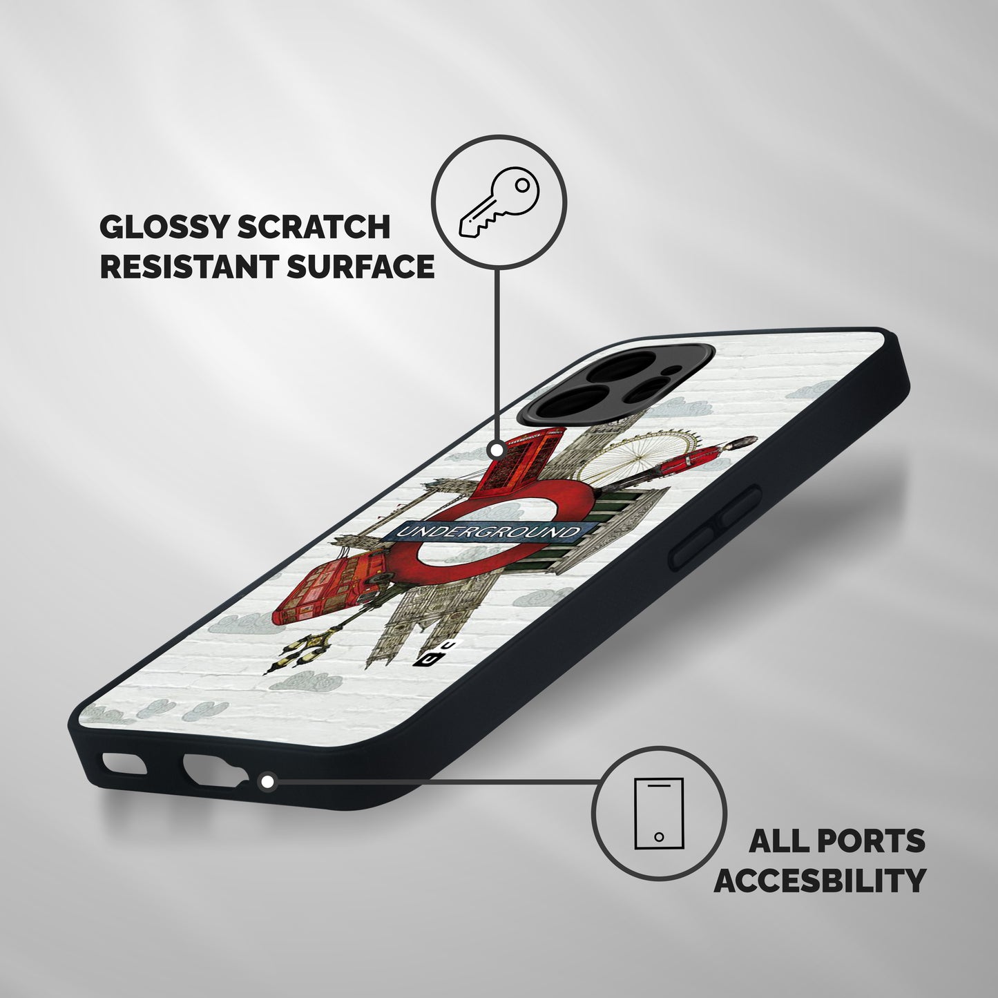 Underground Design Shockproof Hybrid Protection (Metal + TPU) Back Case Cover