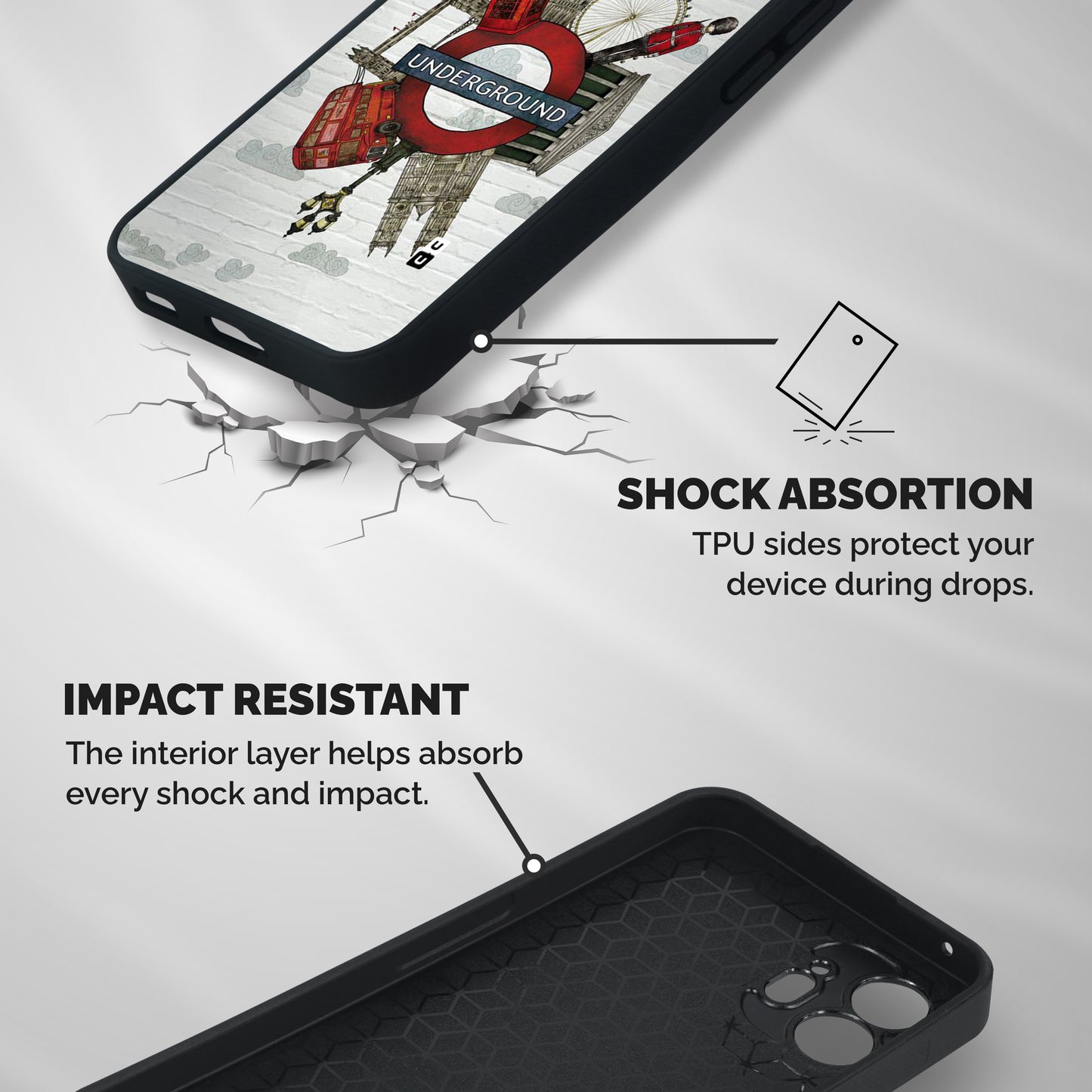 Underground Design Shockproof Hybrid Protection (Metal + TPU) Back Case Cover