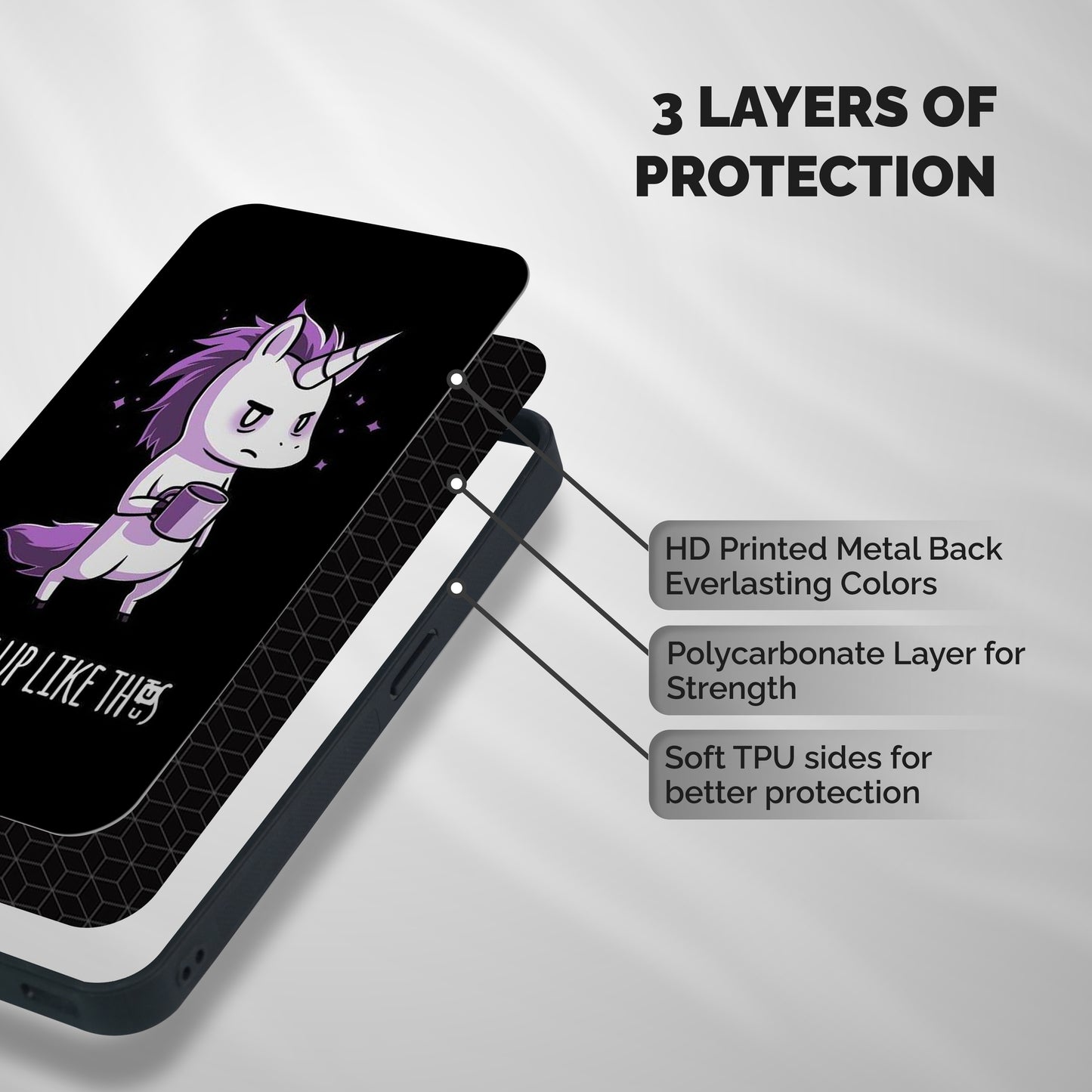 Unicorn Morning Shockproof Hybrid Protection (Metal + TPU) Back Case Cover