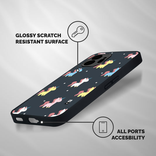 Unicorn Pattern Shockproof Hybrid Protection (Metal + TPU) Back Case Cover