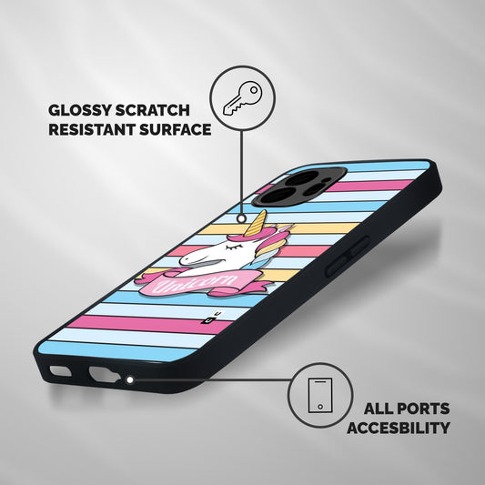 Unicorn Stripes Shockproof Hybrid Protection (Metal + TPU) Back Case Cover