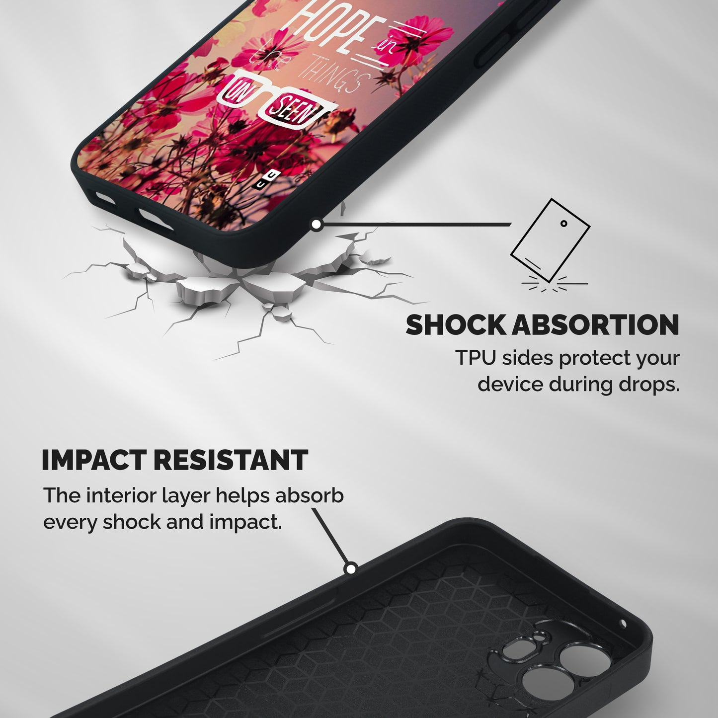 Unseen Hope Shockproof Hybrid Protection (Metal + TPU) Back Case Cover
