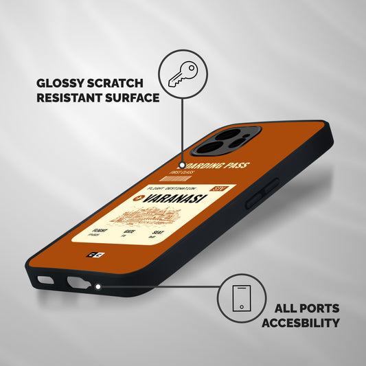 Varanasi Boarding Pass Shockproof Hybrid Protection (Metal + TPU) Back Case Cover