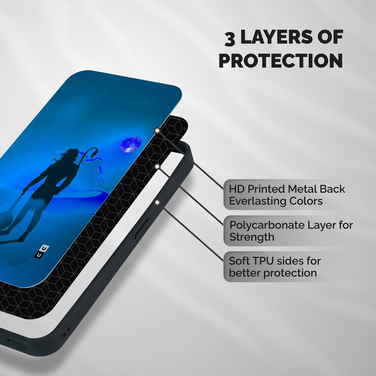 Vayu Putra Shockproof Hybrid Protection (Metal + TPU) Back Case Cover