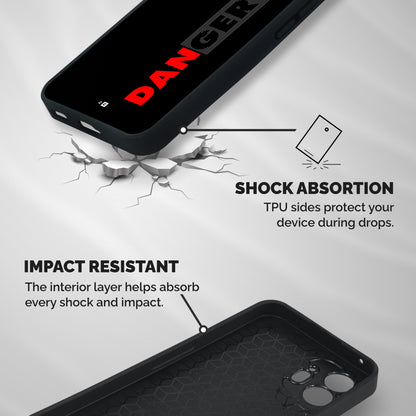 Vertical Danger Shockproof Hybrid Protection (Metal + TPU) Back Case Cover