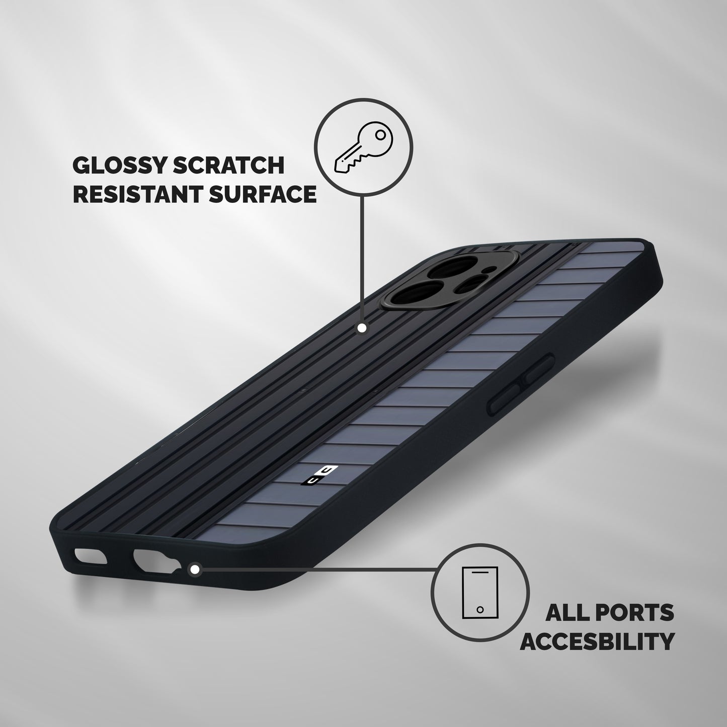 Vertical Horizontal Shockproof Hybrid Protection (Metal + TPU) Back Case Cover