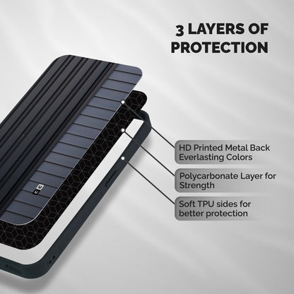 Vertical Horizontal Shockproof Hybrid Protection (Metal + TPU) Back Case Cover