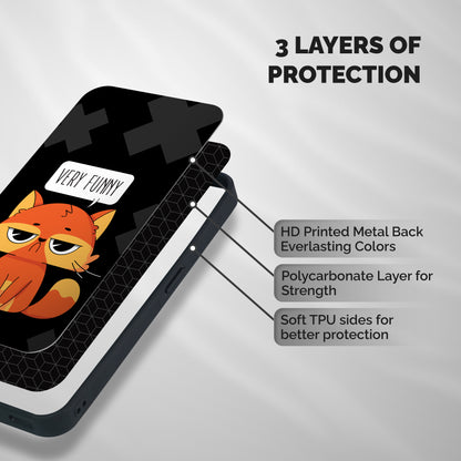 Very Funny Cat Shockproof Hybrid Protection (Metal + TPU) Back Case Cover