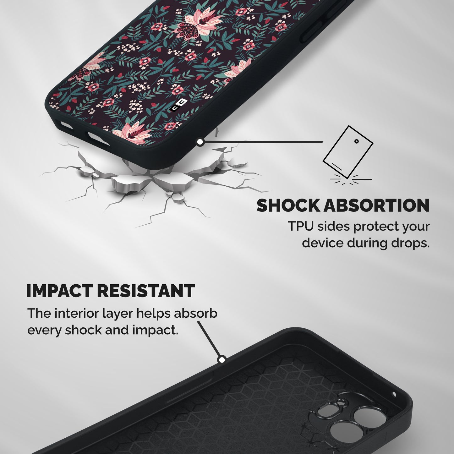 Very Leafy Pattern Shockproof Hybrid Protection (Metal + TPU) Back Case Cover