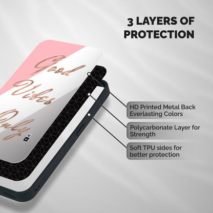 Vibes Classic Stripes Shockproof Hybrid Protection (Metal + TPU) Back Case Cover