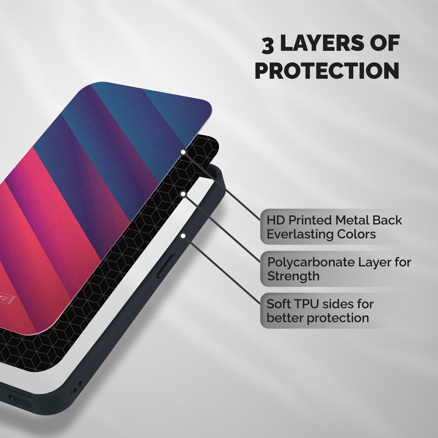 Vibrant Shades Shockproof Hybrid Protection (Metal + TPU) Back Case Cover