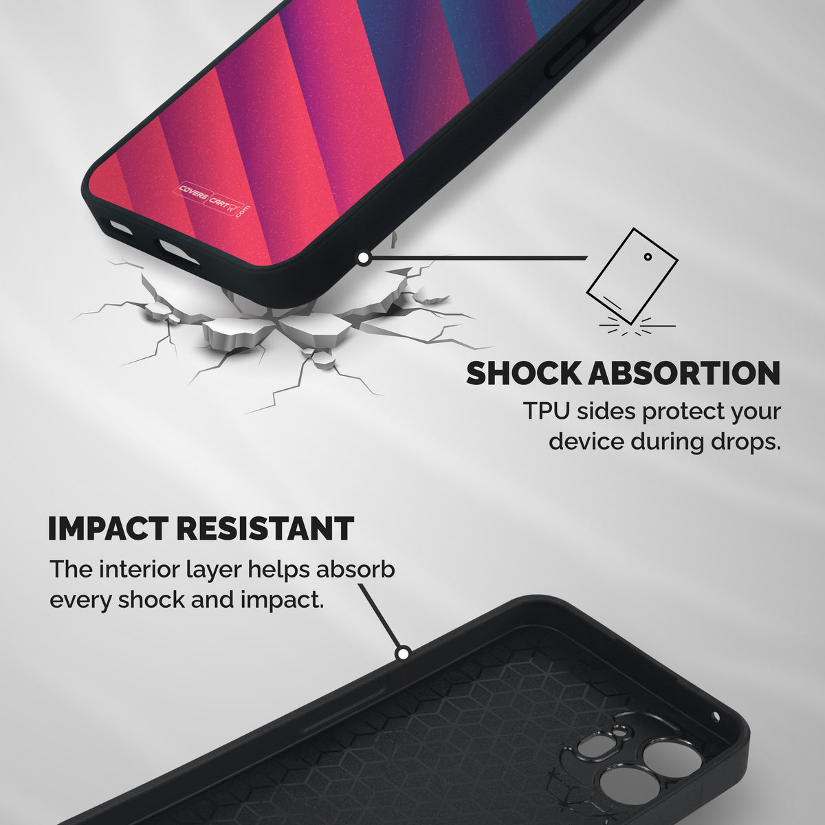 Vibrant Shades Shockproof Hybrid Protection (Metal + TPU) Back Case Cover