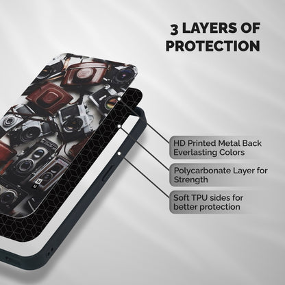 Vintage Beauty Shutter Shockproof Hybrid Protection (Metal + TPU) Back Case Cover