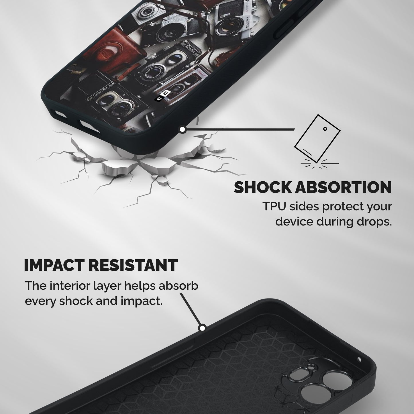 Vintage Beauty Shutter Shockproof Hybrid Protection (Metal + TPU) Back Case Cover