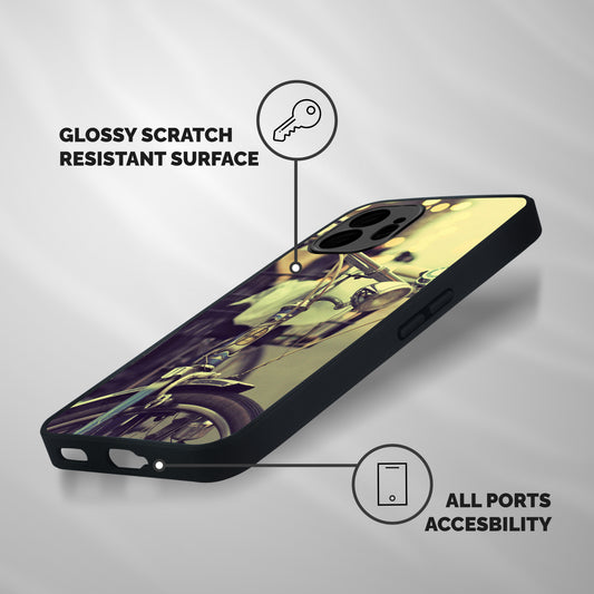 Vintage Bicycle Shockproof Hybrid Protection (Metal + TPU) Back Case Cover
