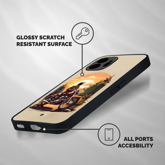 Vintage Bike Art Shockproof Hybrid Protection (Metal + TPU) Back Case Cover