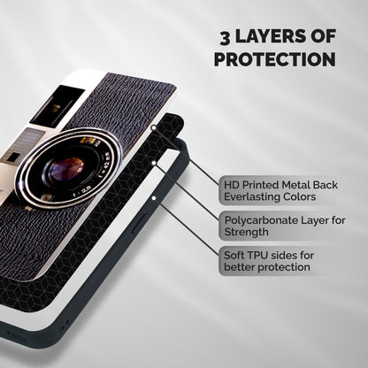 Vintage Camera Shockproof Hybrid Protection (Metal + TPU) Back Case Cover