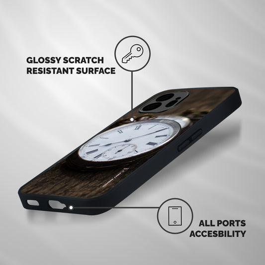 Vintage Clock Shockproof Hybrid Protection (Metal + TPU) Back Case Cover