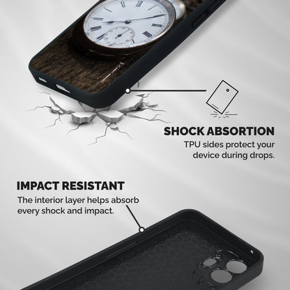 Vintage Clock Shockproof Hybrid Protection (Metal + TPU) Back Case Cover