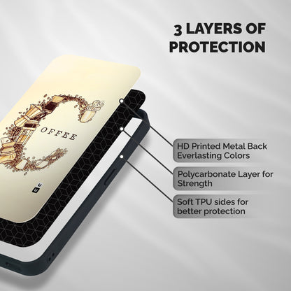 Vintage Coffee Shockproof Hybrid Protection (Metal + TPU) Back Case Cover