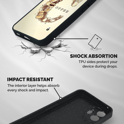 Vintage Coffee Shockproof Hybrid Protection (Metal + TPU) Back Case Cover