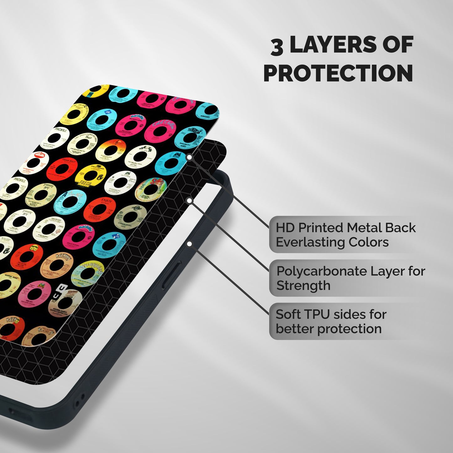 Vintage Collection CDs Shockproof Hybrid Protection (Metal + TPU) Back Case Cover