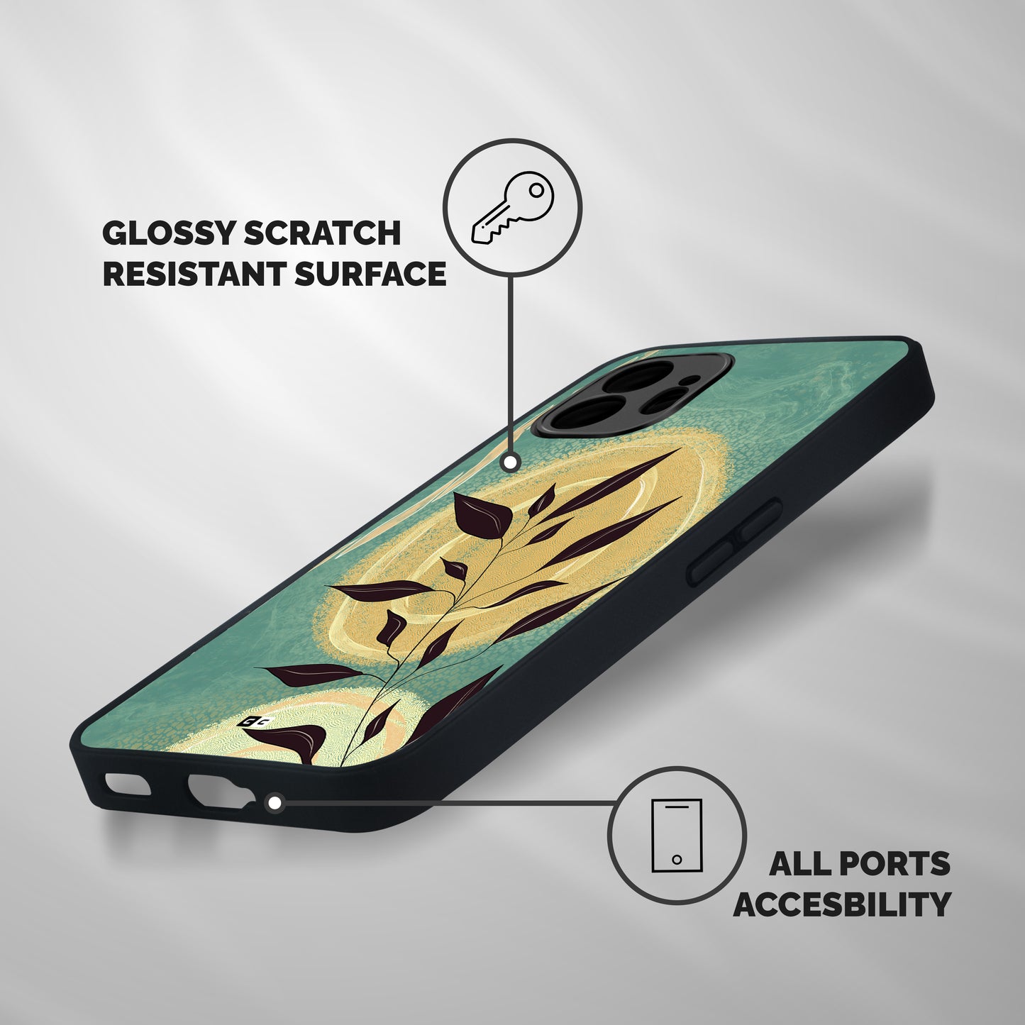 Vintage Leaf Art Shockproof Hybrid Protection (Metal + TPU) Back Case Cover