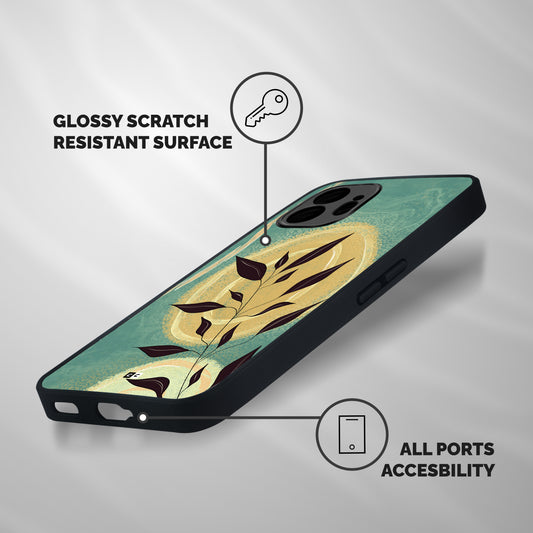 Vintage Leaf Art Shockproof Hybrid Protection (Metal + TPU) Back Case Cover