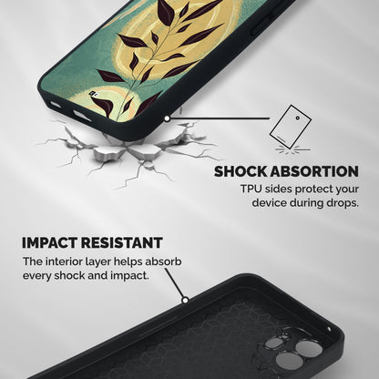 Vintage Leaf Art Shockproof Hybrid Protection (Metal + TPU) Back Case Cover