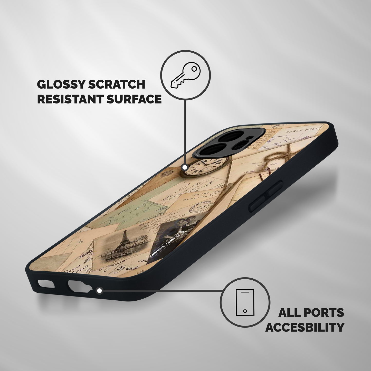 Vintage Postcards Shockproof Hybrid Protection (Metal + TPU) Back Case Cover