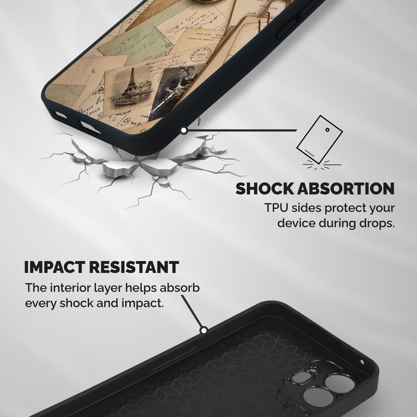 Vintage Postcards Shockproof Hybrid Protection (Metal + TPU) Back Case Cover