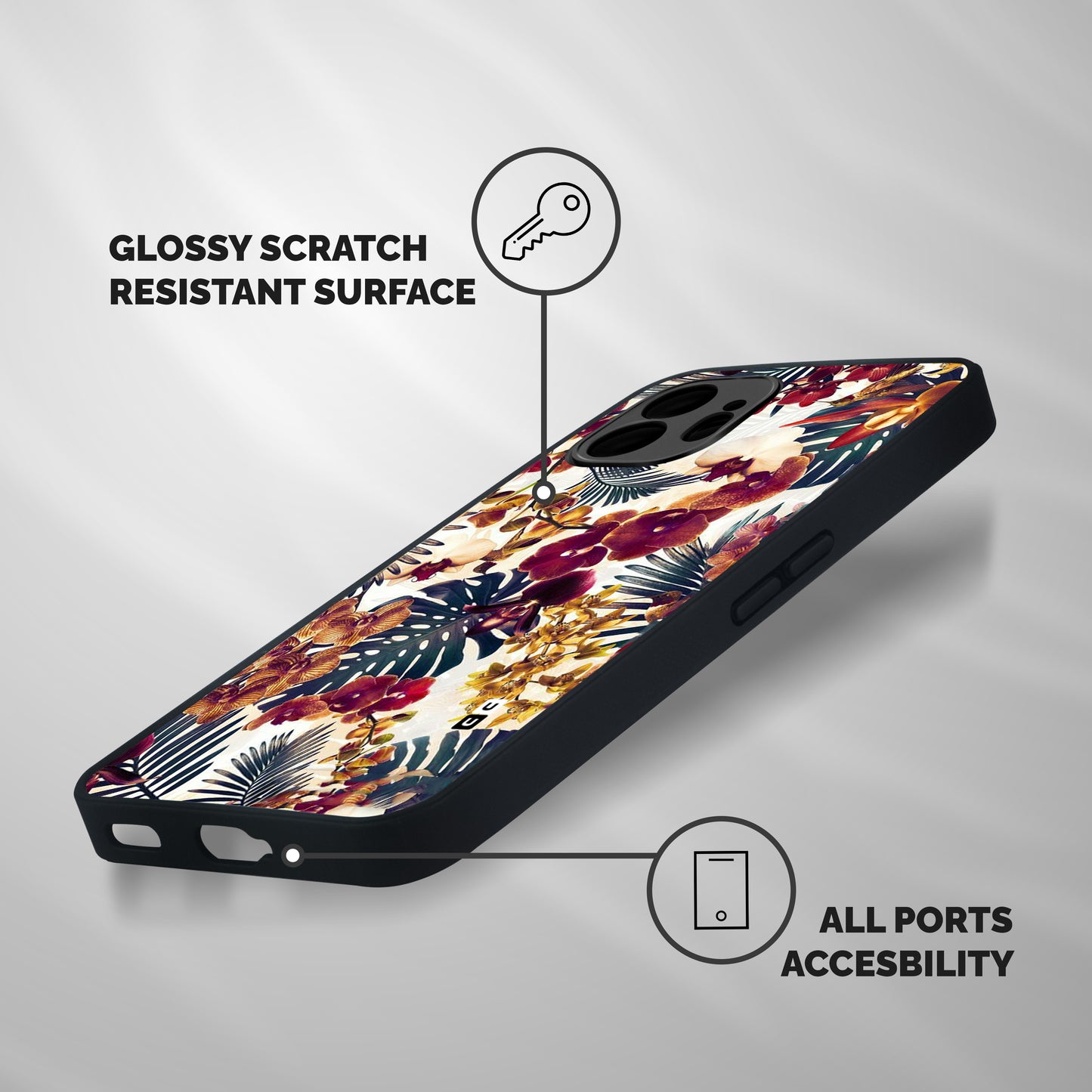 Vintage Rustic Flowers Shockproof Hybrid Protection (Metal + TPU) Back Case Cover