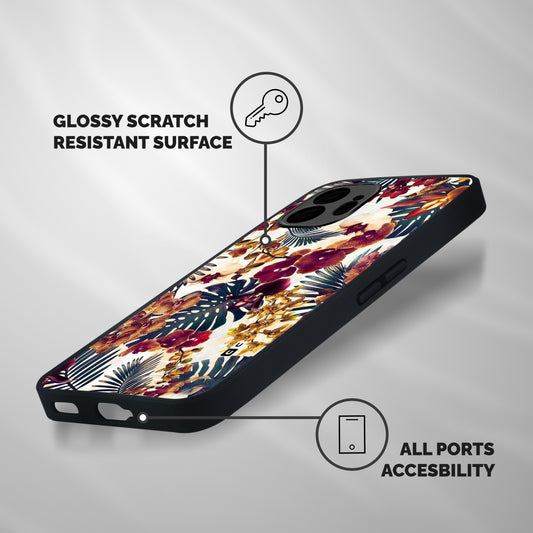 Vintage Rustic Flowers Shockproof Hybrid Protection (Metal + TPU) Back Case Cover