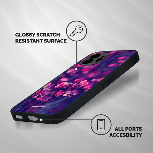 Violet Floral Shockproof Hybrid Protection (Metal + TPU) Back Case Cover
