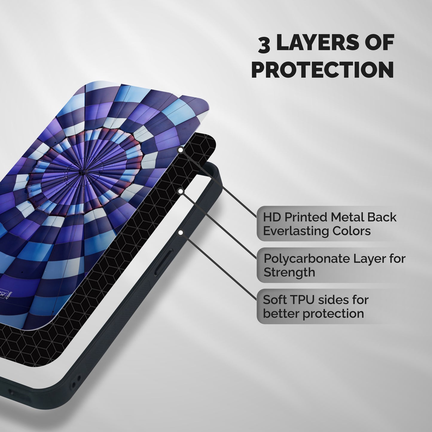 Violet Wonder Shockproof Hybrid Protection (Metal + TPU) Back Case Cover
