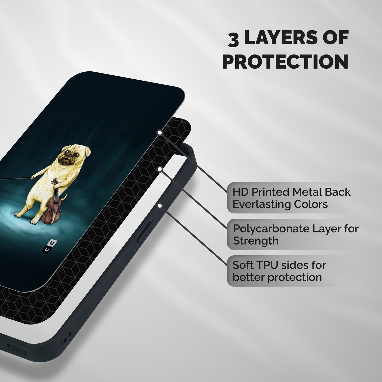 Violin Master Shockproof Hybrid Protection (Metal + TPU) Back Case Cover